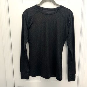 Thermal with Thumb Holes long sleeve crewneck top base layer dark grey heather